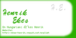 henrik ekes business card